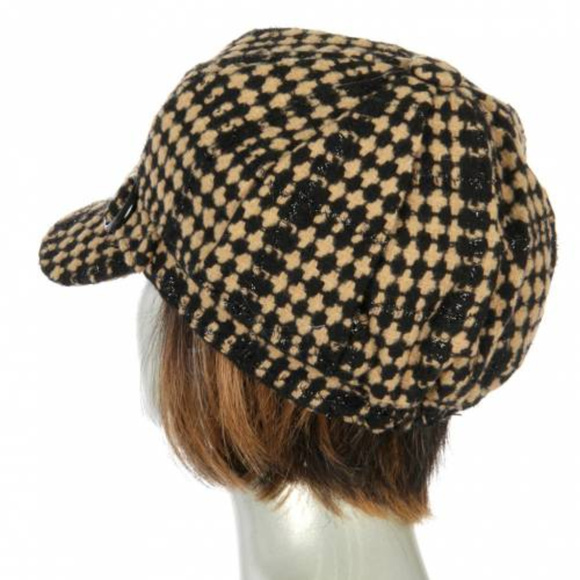 Metallic Stitched Cabbie Hat - Picture 2 of 4